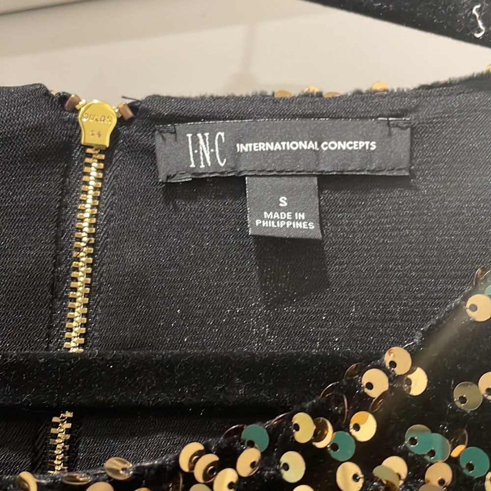 Sequins are a girls best friend! Gorgeous INC black and gold sequin dress - Picture 2 of 5